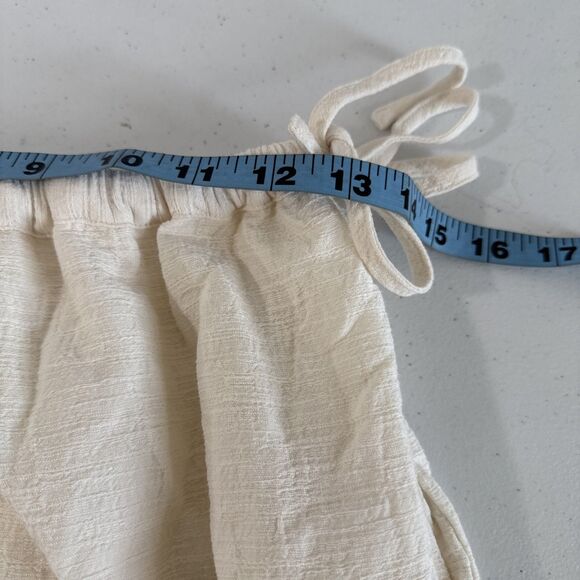 Shona Joy Skirt Womens 4 Ivory Linen Aria Drawstring Split Minimalist Langenlook - Picture 8 of 13